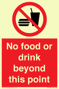 No food or drink beyond this point